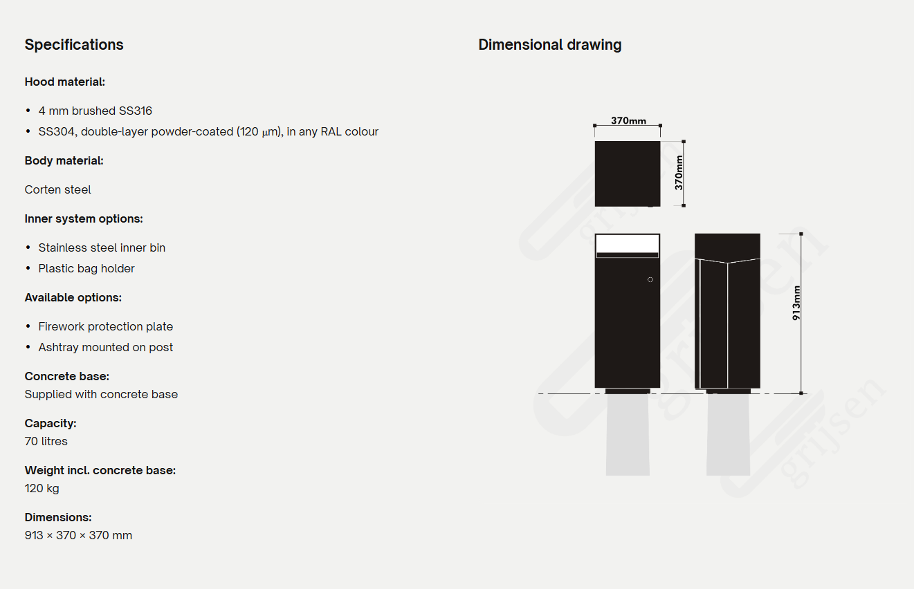 Afvalbak Quadrat Eco 72 