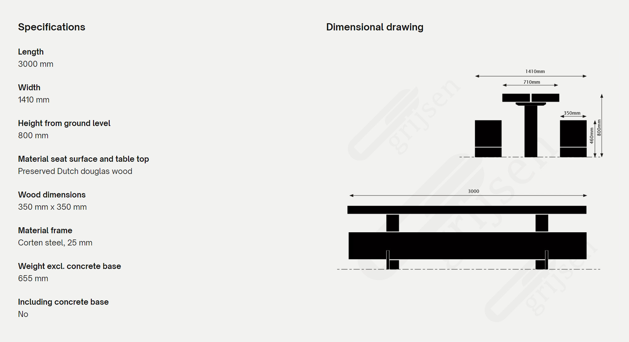 Pure picknickset eco II dimensions